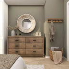 Specchio da parete in legno 89x89 cm effetto sbiancato bianco - Olivia & May: nessun montaggio, cornice in MDF, uso interno