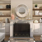 Specchio da parete in legno 89x89 cm effetto sbiancato bianco - Olivia & May: nessun montaggio, cornice in MDF, uso interno