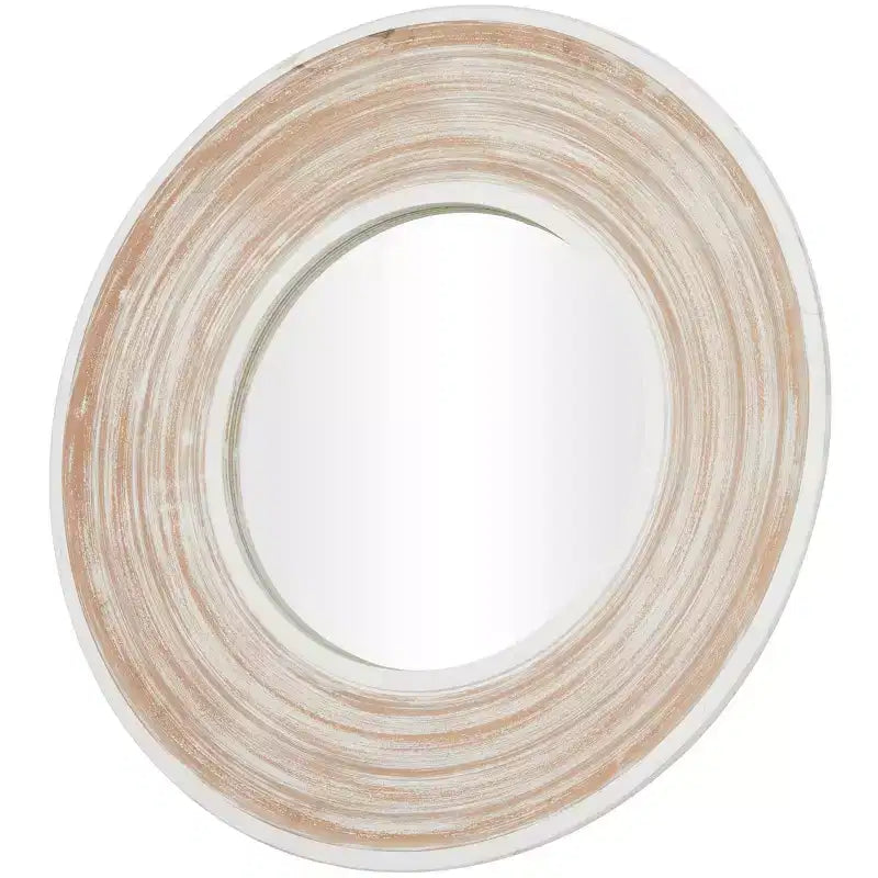 Specchio da parete in legno 89x89 cm effetto sbiancato bianco - Olivia & May: nessun montaggio, cornice in MDF, uso interno