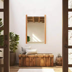 Howard Elliott 22"x16" Natural Wood Side Framed Rectangular Vanity Mirror