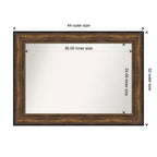 Specchio da parete 44" x 32" in bronzo per sala da ballo senza smussatura - Amanti Art: cornice in polistirolo, arredamento moderno
