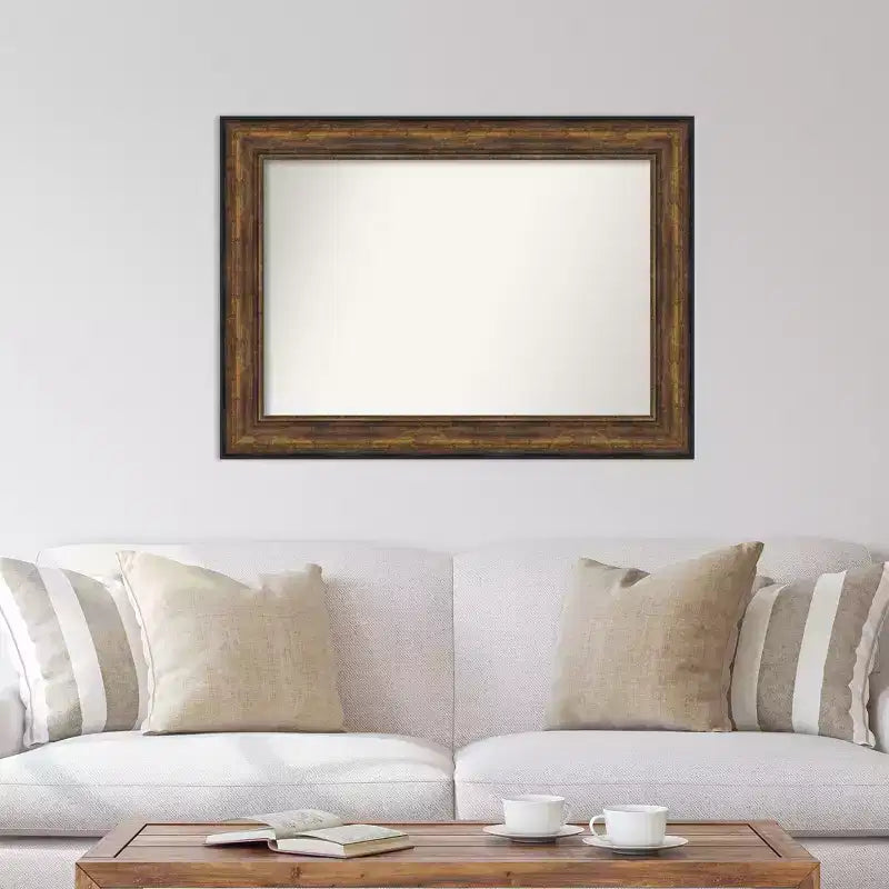 Specchio da parete 44" x 32" in bronzo per sala da ballo senza smussatura - Amanti Art: cornice in polistirolo, arredamento moderno