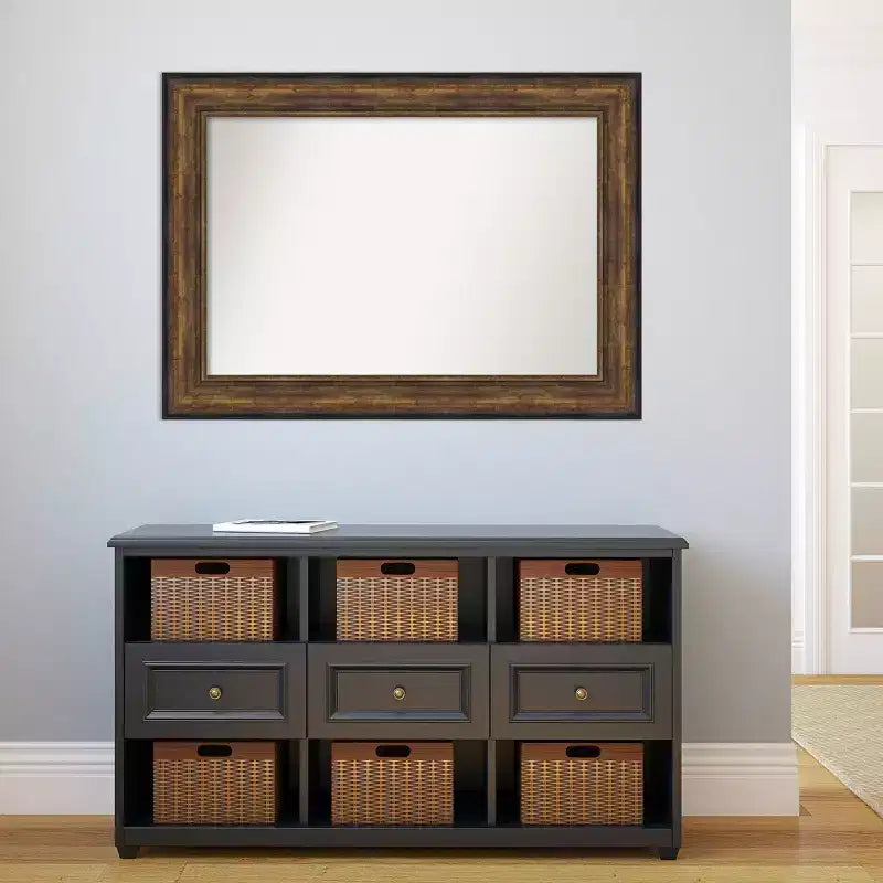 Specchio da parete 44" x 32" in bronzo per sala da ballo senza smussatura - Amanti Art: cornice in polistirolo, arredamento moderno