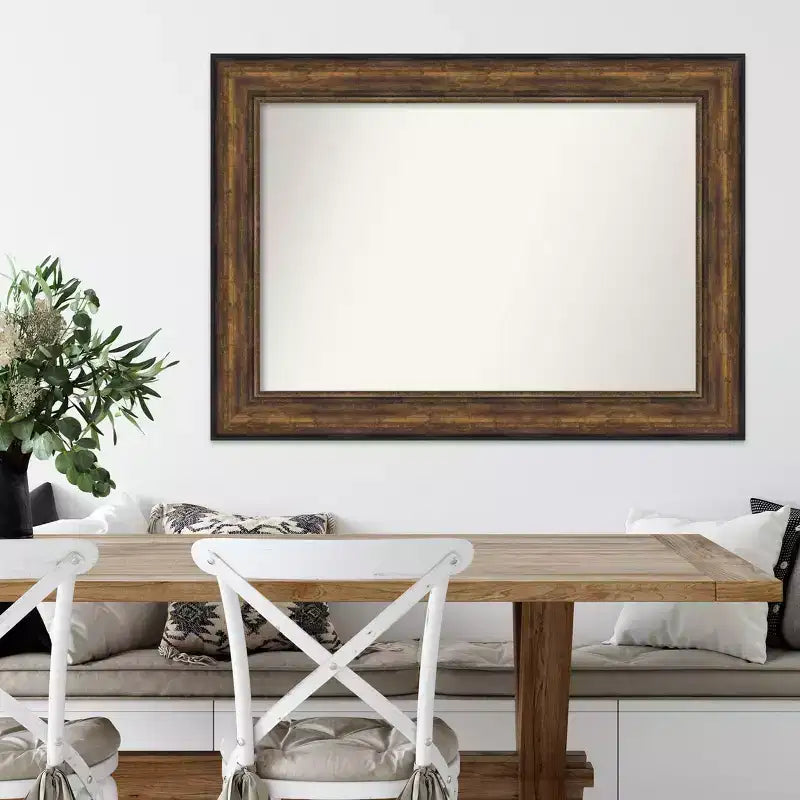 Specchio da parete 44" x 32" in bronzo per sala da ballo senza smussatura - Amanti Art: cornice in polistirolo, arredamento moderno