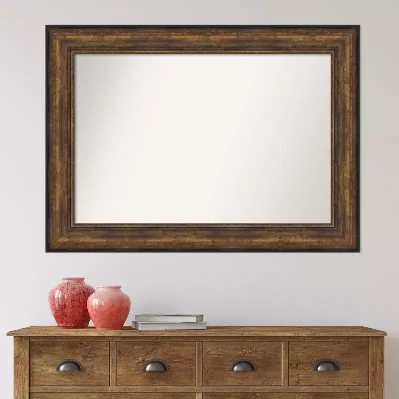 Specchio da parete 44" x 32" in bronzo per sala da ballo senza smussatura - Amanti Art: cornice in polistirolo, arredamento moderno