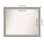 Specchio da parete 31" x 25" non smussato, peltro spazzolato, arredamento moderno per vanity - Amanti Art