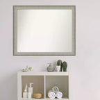 Specchio da parete 31" x 25" non smussato, peltro spazzolato, arredamento moderno per vanity - Amanti Art