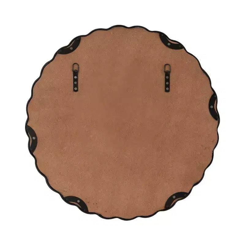 Kate & Laurel All Things Decor Specchio rotondo smerlato moderno Perlina da 26" nero: include l'hardware di montaggio, nessun assemblaggio richiesto