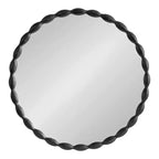 Kate & Laurel All Things Decor Specchio rotondo smerlato moderno Perlina da 26" nero: include l'hardware di montaggio, nessun assemblaggio richiesto