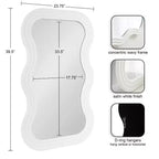 Kate & Laurel All Things Decor 24"x40" Fripp Wavy Wall Mirror Wood White