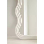 Kate & Laurel All Things Decor 24"x40" Fripp Wavy Wall Mirror Wood White