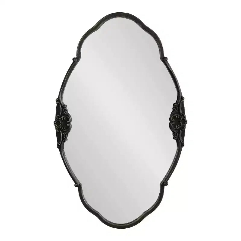 Kate & Laurel All Things Decor 30"x18" Novella Vintage Glam Ornate Mirror Black: Baroque-Inspired, Wall-Mounted