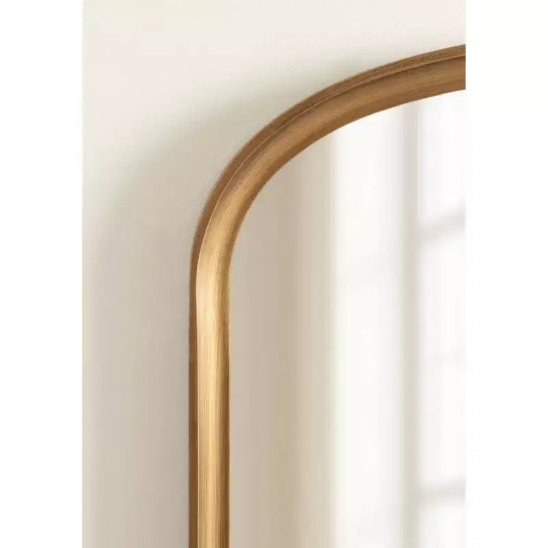 Kate & Laurel All Things Decor 34"X28" Hatherleigh Basket Arch Wall Mirror Gold