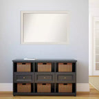 Specchio da parete stretto non smussato in assi rustiche bianche Amanti Art da 40" x 28" - Include l'hardware di montaggio