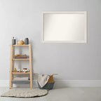 Specchio da parete stretto non smussato in assi rustiche bianche Amanti Art da 40" x 28" - Include l'hardware di montaggio