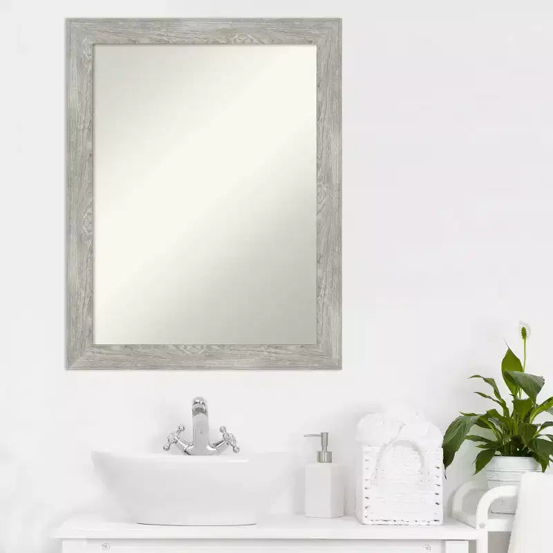 Specchio da Parete Stretto senza Smussature 56 x 71 cm, per Mobile Bagno - Amanti Art