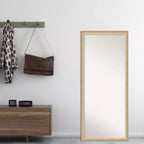 27" x 63" Eva Ambre Framed Full Length Floor/Leaner Mirror Gold - Amanti Art: Modern Polystyrene Rectangle Design