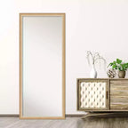 27" x 63" Eva Ambre Framed Full Length Floor/Leaner Mirror Gold - Amanti Art: Modern Polystyrene Rectangle Design