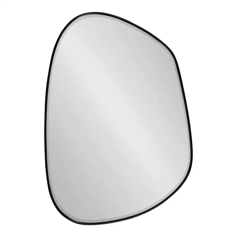 22"x30" Ponder Decorative Wall Mirror Black - Kate & Laurel All Things Decor: Asymmetric, Beveled Edge, Wall-Mount