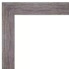 Amanti Art 32" x 26" Specchio da parete non smussato, a doghe sottili, grigio, per bagno: Rettangolare moderno, cornice in polistirene, montaggio a parete