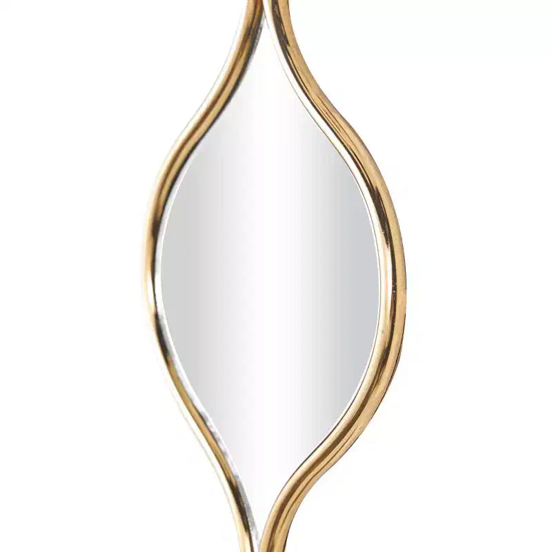 51"x6" Metal Slim Stacked Chain 6 Layer Wall Mirror with Tear Drop Pattern Gold - Olivia & May
