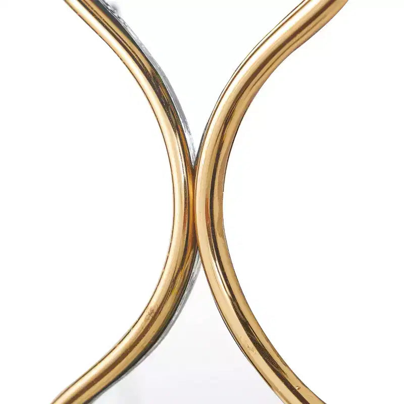 51"x6" Metal Slim Stacked Chain 6 Layer Wall Mirror with Tear Drop Pattern Gold - Olivia & May
