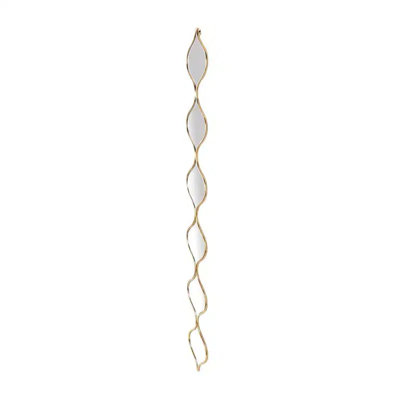 51"x6" Metal Slim Stacked Chain 6 Layer Wall Mirror with Tear Drop Pattern Gold - Olivia & May