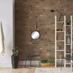 Grande Specchio Rotondo da Parete in Metallo con Corda per Appendere - Collezione Stonebriar: Decorazione Moderna, Nessun Montaggio Richiesto