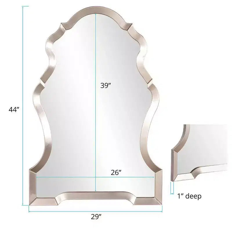 Howard Elliott 44"x29" Specchio da parete incorniciato Nadia con design a buco della serratura argento