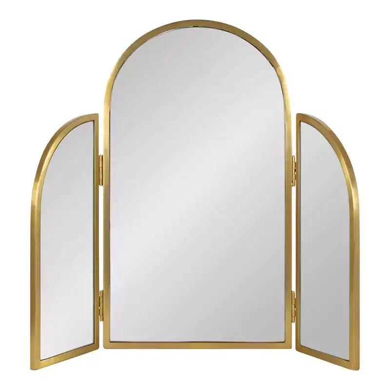 28"x28" Amoli Tripod Arch Mirror Gold - Kate & Laurel All Things Decor: Modern Style, Wall Mounted, No Assembly Required