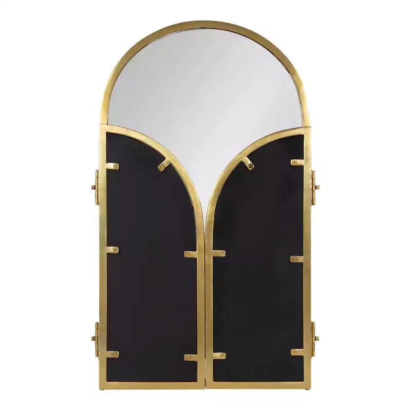 28"x28" Amoli Tripod Arch Mirror Gold - Kate & Laurel All Things Decor: Modern Style, Wall Mounted, No Assembly Required
