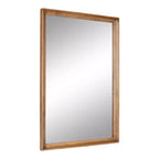 Kate & Laurel All Things Decor 24"x36" Hatherleigh Rectangle Wall Mirror Rustic Brown : Transitional Style, No Assembly Required