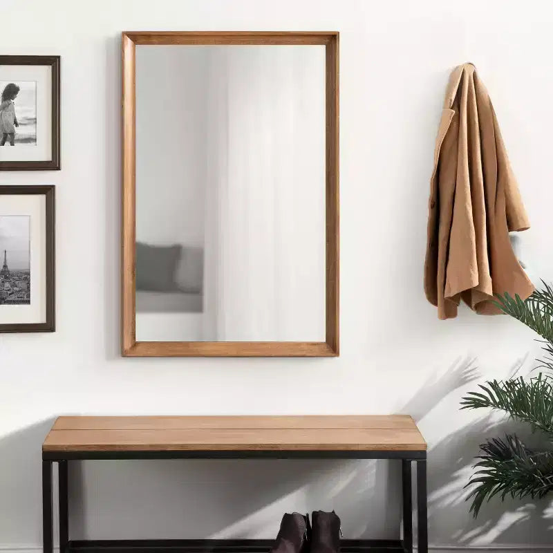 Kate & Laurel All Things Decor Specchio da parete rettangolare Hatherleigh 24"x36" marrone rustico: stile tradizionale, nessun assemblaggio richiesto