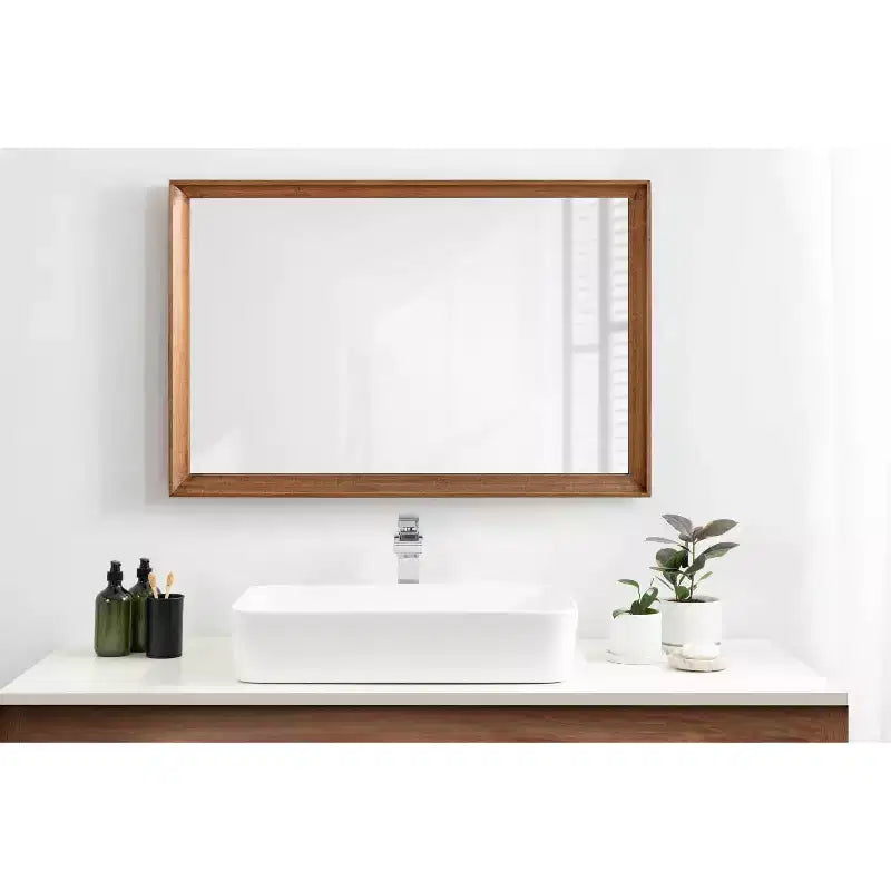 Kate & Laurel All Things Decor Specchio da parete rettangolare Hatherleigh 24"x36" marrone rustico: stile tradizionale, nessun assemblaggio richiesto