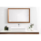 Kate & Laurel All Things Decor Specchio da parete rettangolare Hatherleigh 24"x36" marrone rustico: stile tradizionale, nessun assemblaggio richiesto