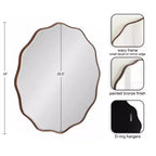 Kate & Laurel All Things Decor 26" Viona Round Scalloped Mirror Diameter Bronze