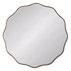 Kate & Laurel All Things Decor 26" Viona Round Scalloped Mirror Diameter Bronze