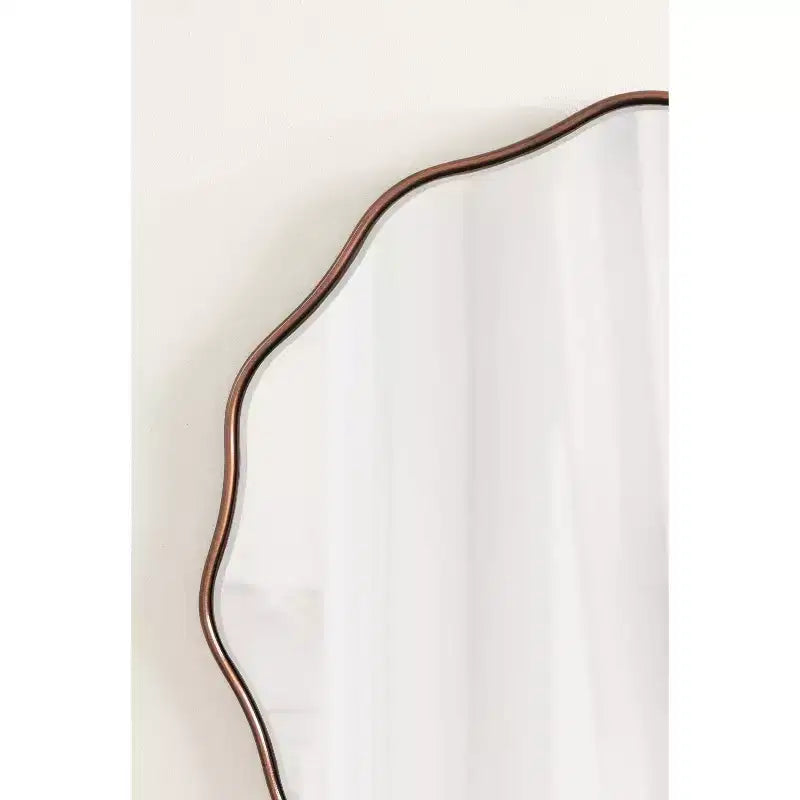 Kate & Laurel All Things Decor 26" Viona Round Scalloped Mirror Diameter Bronze