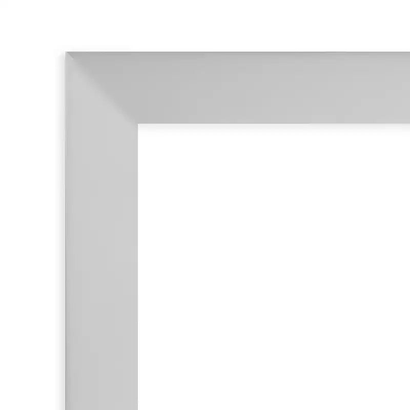 39" x 27" Non-Beveled Low Luster Wood Bathroom Wall Mirror Silver - Amanti Art: Modern Rectangle, Wall Mount, Includes Hardware