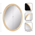 Kate & Laurel All Things Decor Specchio da Parete Rotondo Dessa 32"x32" Naturale