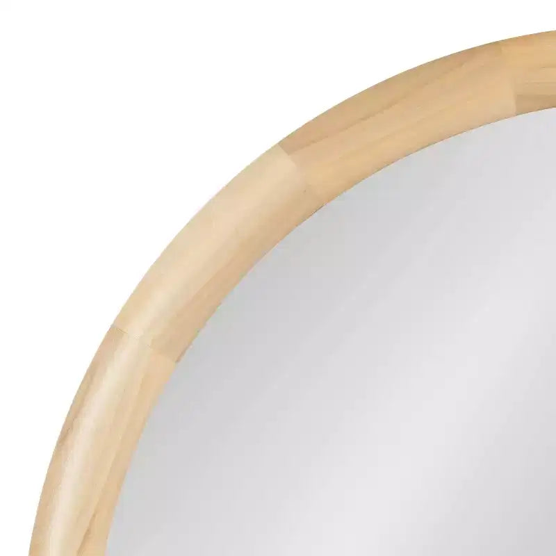 Kate & Laurel All Things Decor 32"X32" Dessa Round Wall Mirror Natural