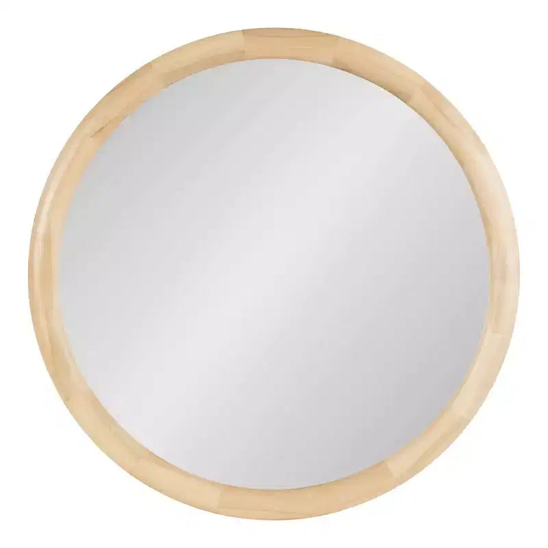 Kate & Laurel All Things Decor 32"X32" Dessa Round Wall Mirror Natural