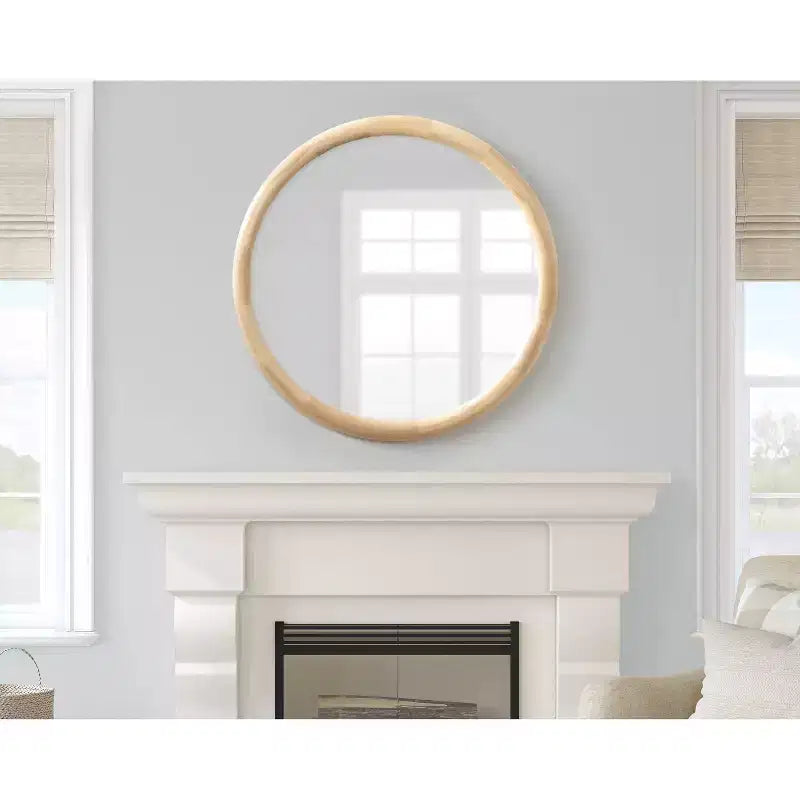 Kate & Laurel All Things Decor Specchio da Parete Rotondo Dessa 32"x32" Naturale