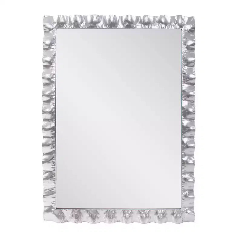 Howard Elliott 40"x29.5" La Bailadora Rectangular Ruffled Metal Vanity Mirror Bright Silver