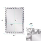 Howard Elliott 40"x29.5" Specchio da toeletta rettangolare in metallo arricciato La Bailadora Argento brillante