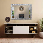 Howard Elliott 40"x29.5" Specchio da toeletta rettangolare in metallo arricciato La Bailadora Argento brillante