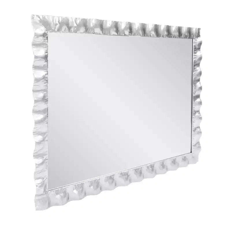 Howard Elliott 40"x29.5" Specchio da toeletta rettangolare in metallo arricciato La Bailadora Argento brillante