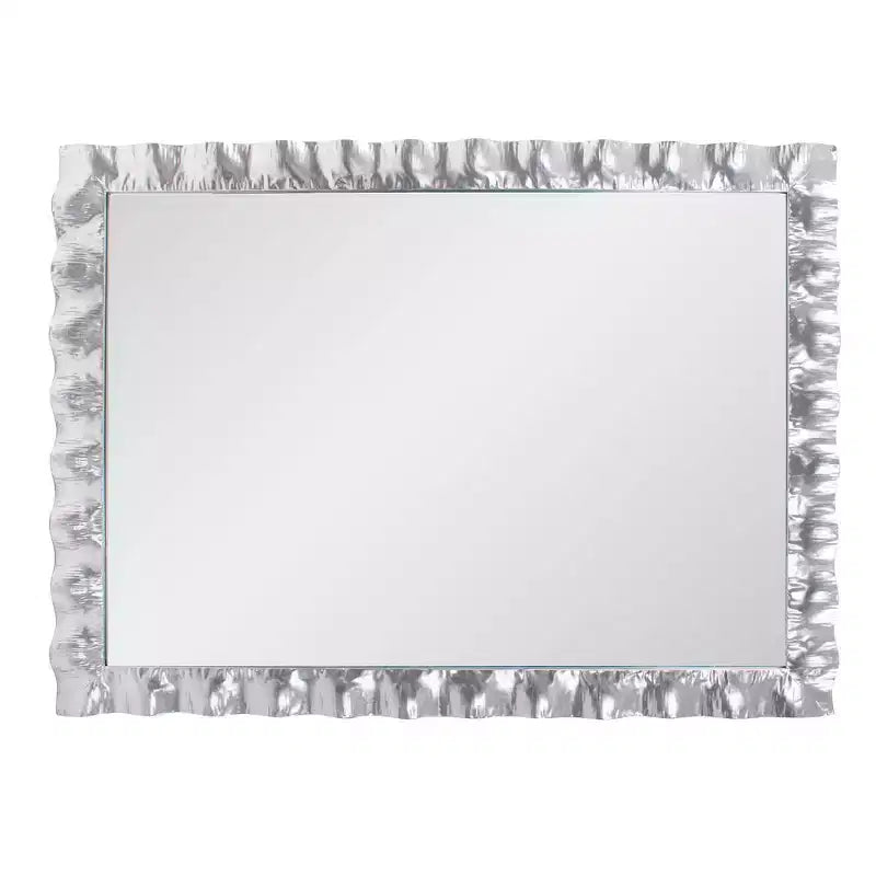 Howard Elliott 40"x29.5" Specchio da toeletta rettangolare in metallo arricciato La Bailadora Argento brillante