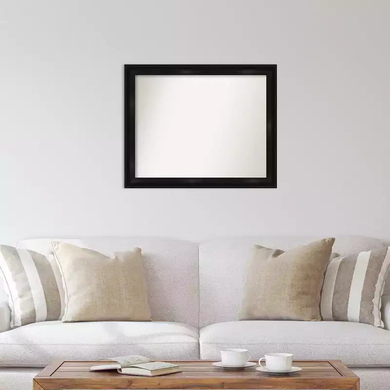 Specchio da parete senza smussature Grand Black Narrow di Amanti Art, 32" x 26"