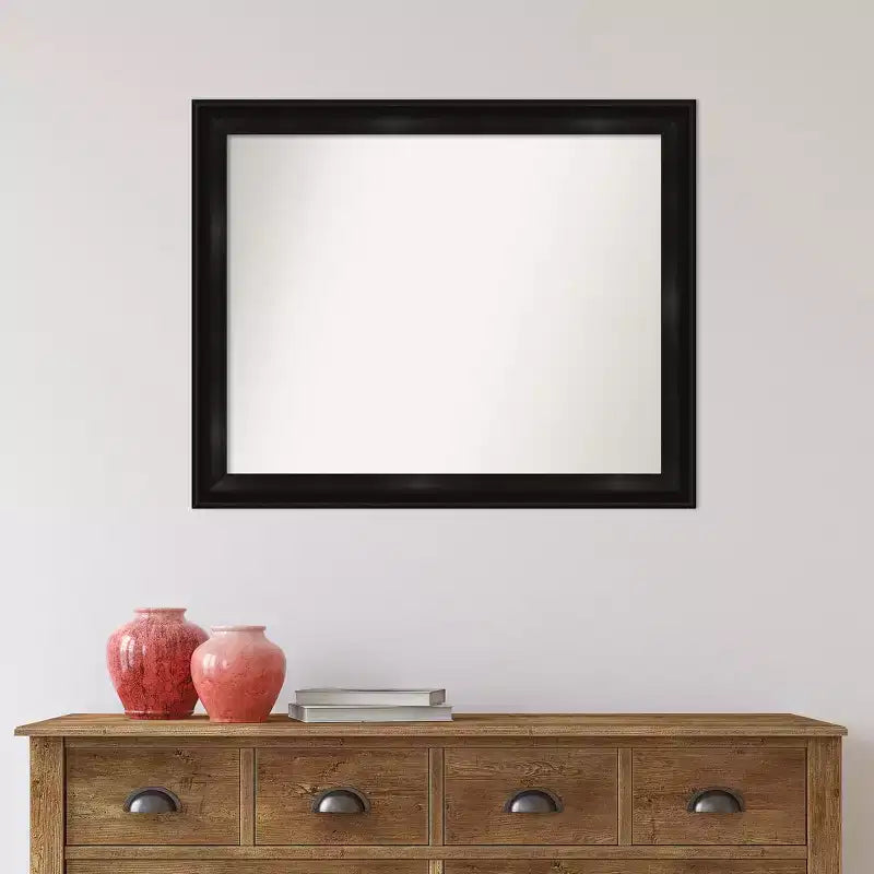 Specchio da parete senza smussature Grand Black Narrow di Amanti Art, 32" x 26"